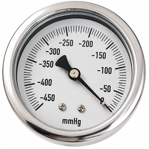 Edelstahl-Analog-Manometer mit Bourdon-Rohr und Messbereich von -450mmHg für Milchpumpen - Product Image 3