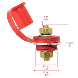 3/8 "parafusos prisioneiros parafuso cobre 250A bateria carregador post terminais conectores com tampa para caminhão marinho - Product Image 1