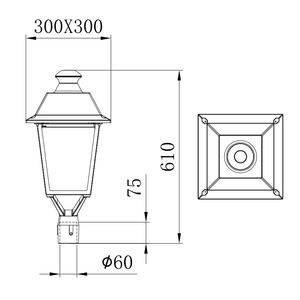 Alüminyum Dış Mekan Bahçe Sokak Lambaları Hepsi Bir Arada 3 Renk Sıcaklığı ve Watt Değeri Ayarlanabilir - Product Image 5