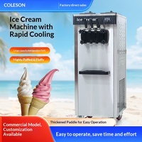 Machine à glace commerciale verticale entièrement automatique pour cornets et coupes glacées, idéale pour les restaurants et salons de thé (utilisation transfrontalière)
