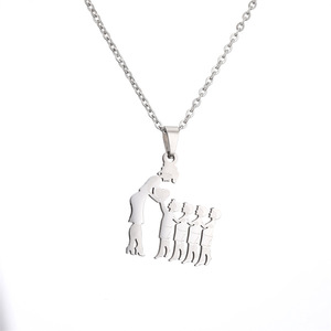 Moda kolye kolye anneler günü için anne oğlu kızı ile paslanmaz çelik takı kolye - Product Image 3