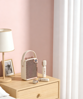 En gros, Enceinte sans fil portable avec double microphone sans fil, machine de karaoké et haut-parleur stéréo à basses pour cadeau de fêtes
