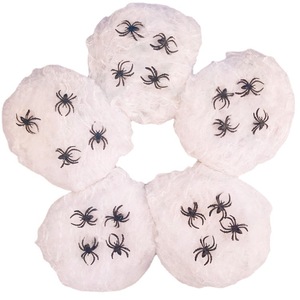 Araignées phosphorescentes pour Halloween avec toile, en polyester, décoration intérieure pour maison hantée, accessoires de scène pour fête - Product Image 2
