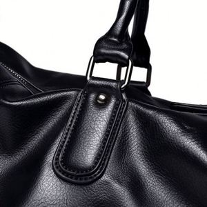 Bolsa de Deporte de Piel Sintética Negra de Gran Capacidad Personalizada al por Mayor, Bolsa de Viaje para Hombre - Product Image 5