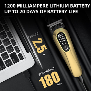 Recortadora de Pelo Eléctrica de Acero Inoxidable Personalizable <span class=keywords><strong>para</strong></span> Hombre, con Pantalla LCD y Cuchillas Resistentes al Calor, <span class=keywords><strong>para</strong></span> Uso Doméstico y Comercial - Product Image 5