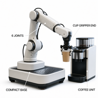Robot Barista Kopi Otomatis 6 Axis Lengan Robot Mesin Kopi Latte Art untuk Kedai Kopi Ritel untuk Otomatisasi Pabrik