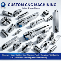 Mâchoires de préhenseur robotique en alliage d'aluminium OEM Precision 6061 6063, pointes de mâchoires remplaçables anti-rayures pour l'automatisation de l'assemblage EOAT des cobots