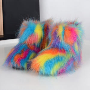 <span class=keywords><strong>Botas</strong></span> Mao para niños, ropa exterior cálida, antideslizante, <span class=keywords><strong>pelo</strong></span> largo para niños, <span class=keywords><strong>botas</strong></span> de nieve de piel de mapache de imitación de invierno para niñas - Product Image 1