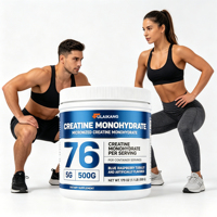 Créatine monohydrate micronisée en poudre, marque privée OEM, 500 g, nutrition sportive pure pour la force et les performances musculaires