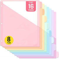 Carpeta de 3 Anillas A4 con 5 Separadores de Índice, Protector de Documentos Color Macaron