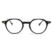 Monture de lunettes tendance unisexe MS K9202, motif géométrique vintage à rivets, couleur unie, monture ronde intégrale, verres AC