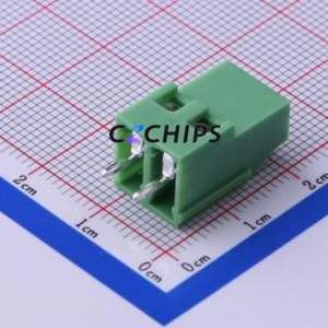 KF129-5.08-2P Screw Terminal Block Through hole Component (THT),P=5.08mm Connector 1x2P 5.08mm Green Through Hole - Product Image 2