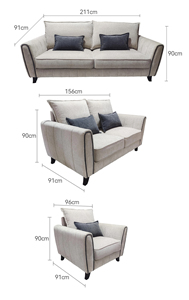 Canapé en tissu trois pièces au design moderne pour salon, hôtel, chambre à coucher, <span class=keywords><strong>appartement</strong></span> - Prix de gros d'usine - Product Image 5