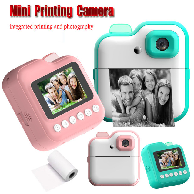 Mini Toy Instant Print Camera Multifunctional All-in-One HD Photo & Video Camera with Eco-friendly Plastic 2.4-inch LCD Screen