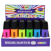Ensemble de stylos surligneurs néon, 6 couleurs assorties, pointe biseautée, marqueur fluorescent pour l'école, le bureau, les étudiants, la prise de notes