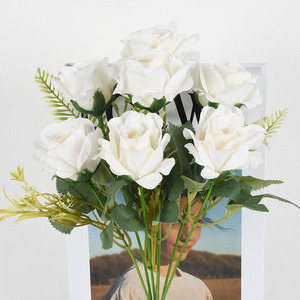 Alta calidad bajo precio flor artificial Rosa ramo seda boda decoración centro de mesa flor - Product Image 4