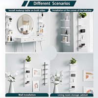 Étagère murale à 5 niveaux, étagère verticale flottante, étagère murale décorative, étagères d'angle suspendues pour mur en bois