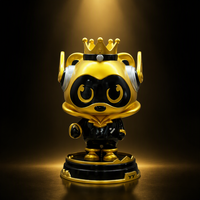 Figura de Oso de Metal Chapado en Oro, Trofeo 3D Fundido, Adorno de Escritorio para Regalos Empresariales y Eventos de Gala