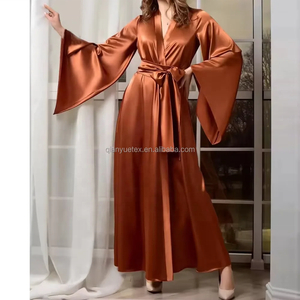 Sang Trọng Áo Cưới Cô Dâu Phù Dâu Rắn Cộng Với Kích Thước Satin Lụa Thoáng Khí Mềm Mại Thanh Lịch Đầy Đủ Chiều Dài Dài Tay Áo 12 Màu Sắc Phụ Nữ - Product Image 6