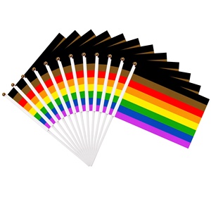 Bandera Personalizada de Orgullo Filadelfiano 14x21cm, Decoración para el Desfile LGBTQ de Junio, Bandera Arcoíris de Varios Colores, Venta Directa de Fábrica al Por Mayor - Product Image 1