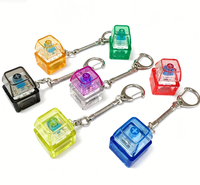 Light up Mechanical Fidget Keychain Transparent Keycap Stress Relief Clicker Wholesale Gift