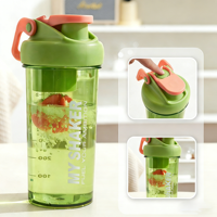 Gobelets mélangeurs en plastique transparent pour le sport et la remise en forme avec logo personnalisé, 700 ml et 900 ml, bouteille mélangeuse avec compartiment pour poudre de protéines à pression