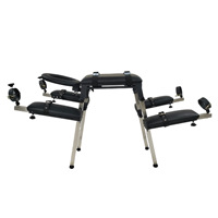 Chaise sexuelle convertible en métal/cuir PU HM BDSM, jouet pour adultes, banc de fessées pour femme, table sexuelle pour orgasme forcé, lit avec attaches