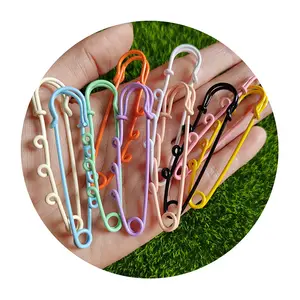 Baby Pins Brooch with Loops Metallic Safety Pin Jewelry Hijab Clothes Ornament 100pcs/lot Supplier