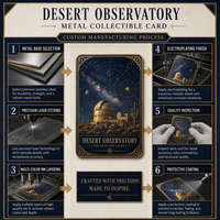 Carte de collection en métal personnalisée Série Observatoire du Désert Gravure laser 3D Impression HD Cadeau souvenir de luxe Vente en gros Usine OEM ODM