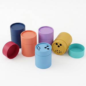 Caja cilíndrica de cartón personalizada con logo a color, apta para alimentos, para sal gourmet, especias de cocina, dulces, ecológica - Product Image 2