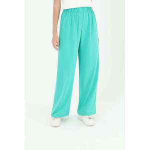 Pantalones Anchos de Cintura Alta para Mujer Puane - Pantalones Casuales Verdes Cómodos y Elegantes para Uso Diario - Modelo 18103PNT - Product Image 4