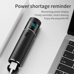 เครื่องโกนหนวดไฟฟ้าแบบหมุน LCD กันน้ำ IPX4 ชาร์จ USB ได้ พกพาสะดวกสำหรับเดินทาง ใช้ได้ทั้งใบหน้าและลำตัว ตัวเครื่องโลหะขนาดเล็ก แบตเตอรี่ 1000mAh - Product Image 4