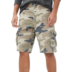 2025 été hommes 100% coton Cargo <span class=keywords><strong>Bermuda</strong></span> Shorts ample genou longueur <span class=keywords><strong>Camouflage</strong></span> entraînement ensemble taille élastique taille moyenne Type - Product Image 4