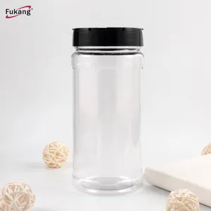 Spice Container Jar 450ml Plastic PET Spice Packaging Shaker Jar Plastic Container For Spices