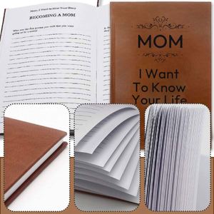2025 New Arrival Mom's Story A5 Leather Hardcover 100 Sheets Thermal Binding Guided Gift Notebook <b>Journals</b> Customized Logo BSCI - Product Image 3