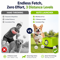 Jouet interactif pour chien, lanceur automatique de balles pour chien rechargeable par USB, jouet de chasse pour animaux de compagnie, distance réglable, mode manuel et automatique pour l'extérieur