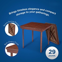 Table à manger pliante classique en bois de pin massif à bords droits pour la maison ou le bureau