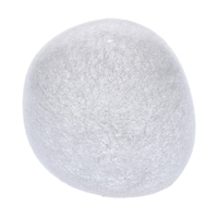 Abat-jour en verre borosilicate transparent soufflé à la main, forme ronde irrégulière, globe, boule, sphère, avec fil de neige intérieur