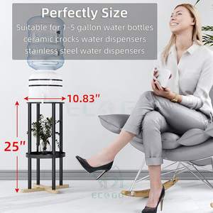 Organic Bamboo Two-Tier <b>Water</b> <b>Dispenser</b> New Upgrade Floor Stand with Double Tiers for Convenient <b>Water</b> or Spice Storage - Product Image 4