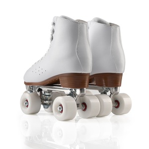 Cao thư bị trả lại trong suốt PU 4-bánh xe con lăn giày trượt băng đôi hàng kiểm soát ánh sáng nhôm Rink cho thuê Quad Con lăn nhấp nháy - Product Image 2