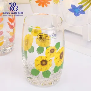 Classic decal print glass tumbler blow beer glass cup juice cups tea glasses tumbler drinking glassware juice highball glass cup