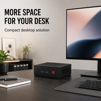 Mini PC ventilé, ordinateur de bureau compact, double USB, accès frontal, silencieux, prêt pour un espace de travail moderne, poste de travail professionnel