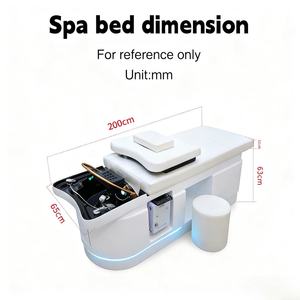 High End Barbershop Thai Style Electric Shampoo <b>Bed</b> with <b>LED</b> with Water Circulation Storage with Head Therapy SPA Shampoo <b>Bed</b> - Product Image 5