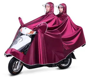 도매 2 명 성인 야외 방수 오토바이 비옷 판초 케이프 대형 스쿠터 비옷