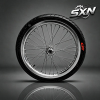 Kit de roues Supermoto 70/90-17 90/80-17 pour Sur-Ron Light Bee X LBX 17 pouces en aluminium CNC chromé argenté, haute performance électrique