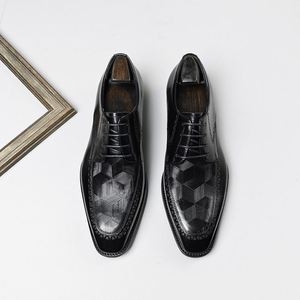 Fashionable Gentleman Pointed Business <b>Shoes</b> Cowhide Men's Trendy Casual Lace-up Waterproof Breathable Anti-Slip Autumn <b>Height</b> - Product Image 3