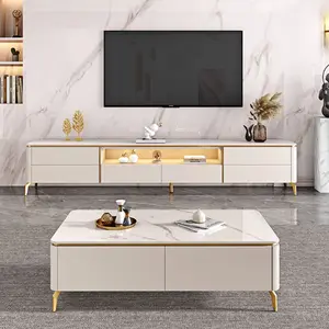 Mobiliário moderno Atacado Simples Tv Creme Set Tv Stands Armários Para Sala De Estar