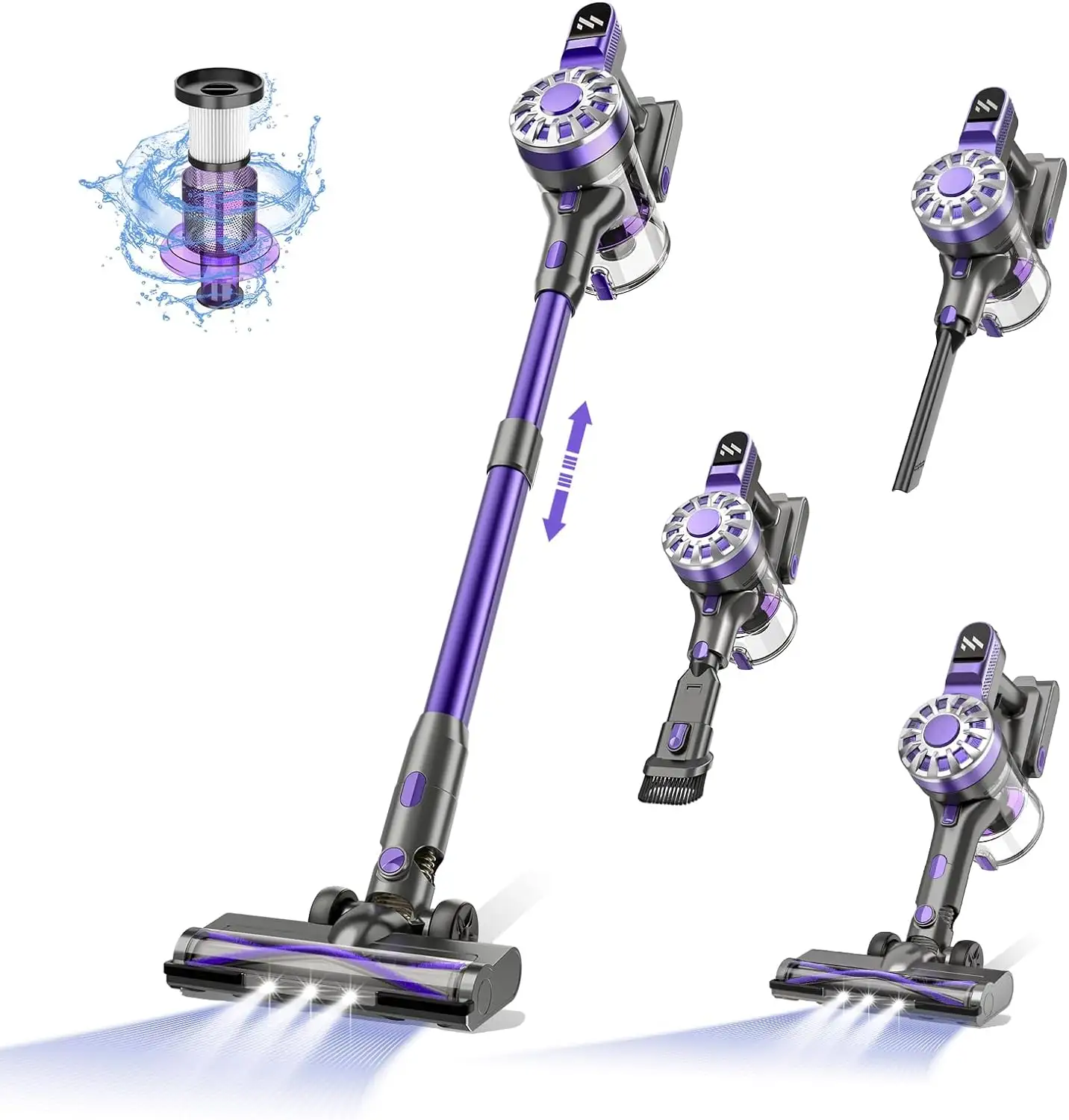 Sucção forte Domestic Handheld Stick Bagless Cordless Carpet Vacuum Cleaner com escova motorizada