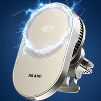 Chargeur de voiture sans fil 25W, support magnétique en aluminium pour téléphone, utilisation en voiture, refroidisseur actif, charge rapide pour téléphone et écouteurs