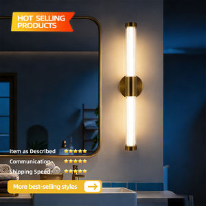 Lámparas de Pared Industriales Modernas con Globo de Cristal Dorado, Luz Blanca Cálida, No Regulable, 15 Pulgadas, Iluminación para Dormitorio, Baño, Entrada, Mesita de Noche, Hogar - Product Image 2